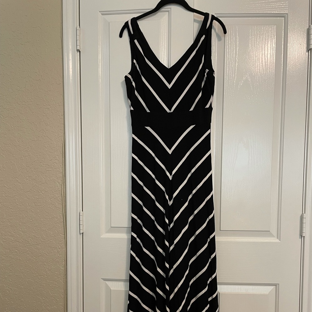 Black and white chevron dress